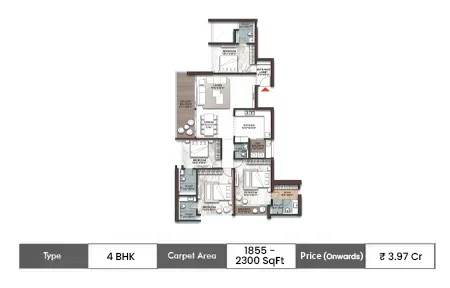 4 BHK 1855-2300 SqFt